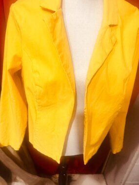 Bright Yellow Open Front Blazer